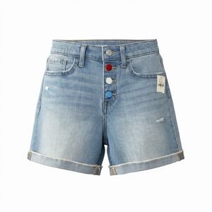 Old Navy Girls High Rise Denim Shorts Light Wash 4" Inseam Size 12